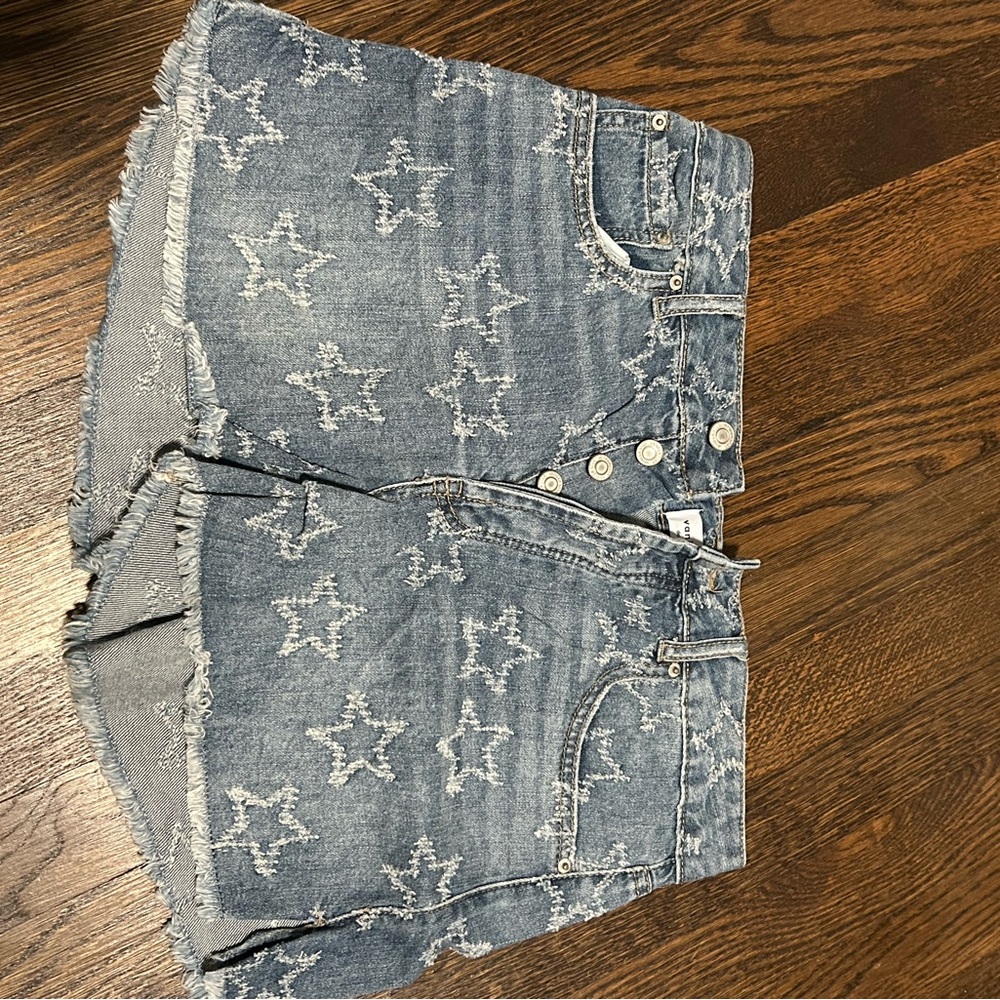 Vanilla Star Blue Denim Shorts with Star Design